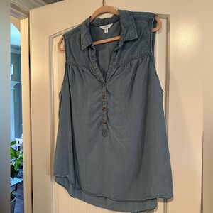 Time and Tru Blue Sleeveless Blouse